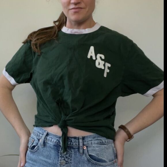 Vintage Abercrombie and Fitch Reworked cropped tie T-shirt - Picture 2 of 8